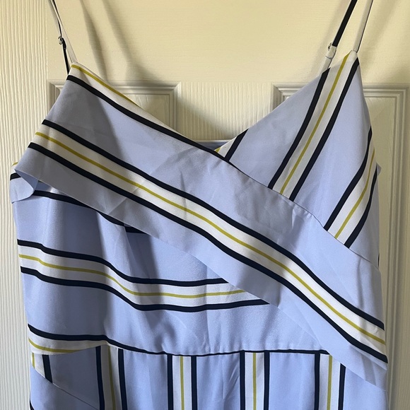 NWT Banana Republic Asymmetrical Striped Blue Midi Dress - Picture 2 of 8